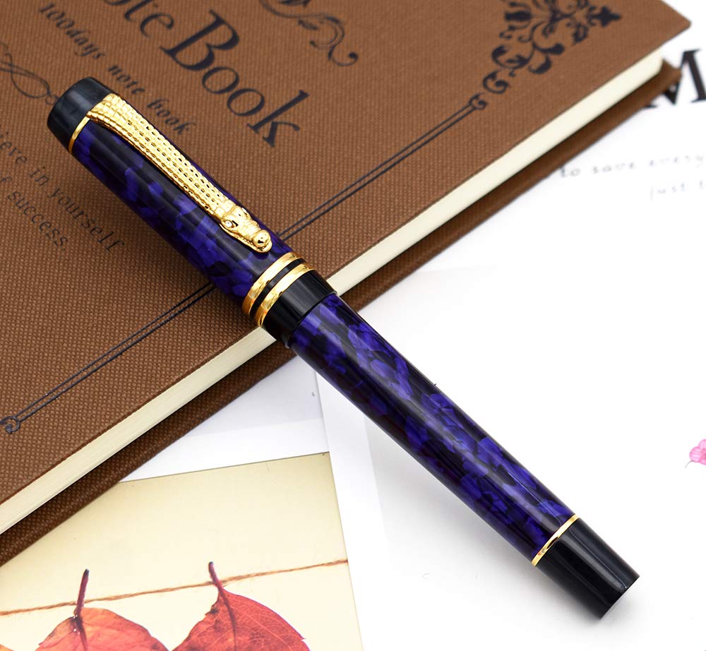 Amazon | Crocodile 806 ブルーマーブル セルロイド万年筆ケースセット